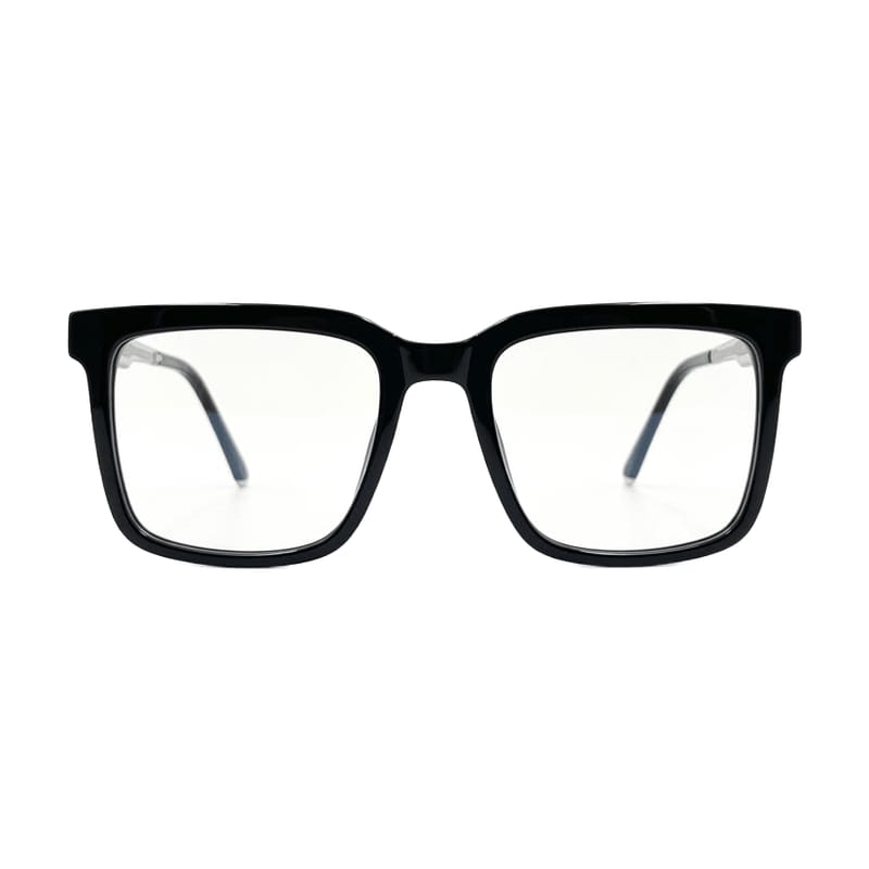 Women's Flat-Top Rectangle Acetate Frame — Black — Eyeglasses in Black