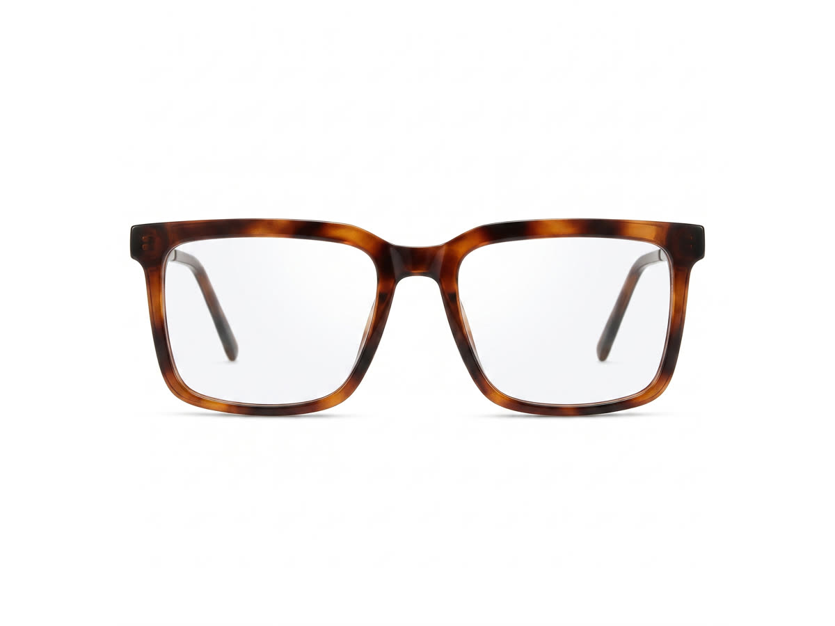 Women's Flat-Top Rectangle Acetate Frame — Cat Brown — Eyeglasses in Cat Brown