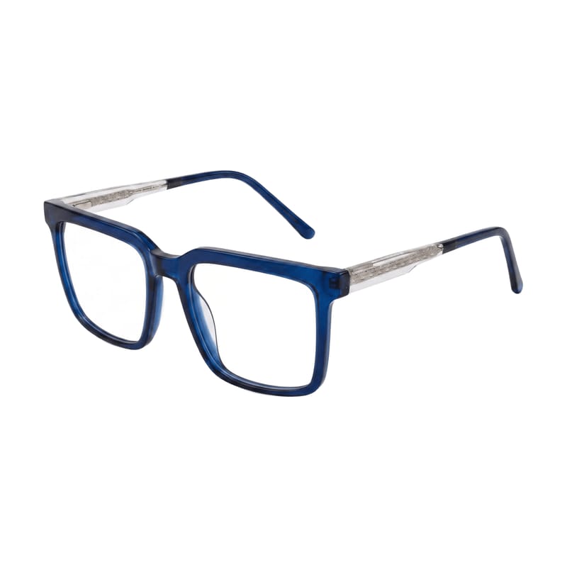 Women's Flat-Top Rectangle Acetate Frame — Galaxy Blue — Eyeglasses in Galaxy Blue
