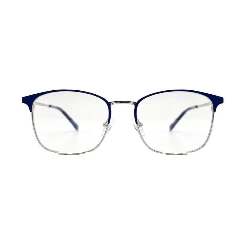 Women's Soft-Square Metal Frame — Blue + Chrome — Eyeglasses in Blue + Chrome