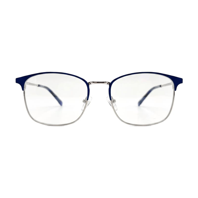Women's Soft-Square Metal Frame — Blue + Chrome — Eyeglasses in Blue + Chrome