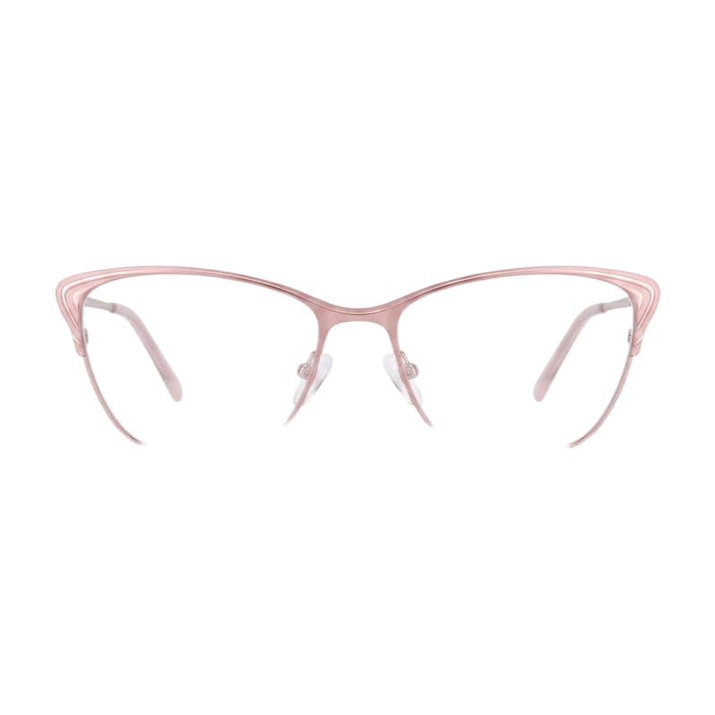 Women's Browline Cat-Eye Half-Rim Frame — Pearl Pink — Eyeglasses in Pearl Pink