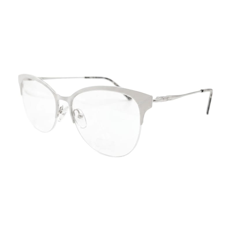 Women's Browline Cat-Eye Half-Rim Frame — Pearl White — Eyeglasses in Pearl White