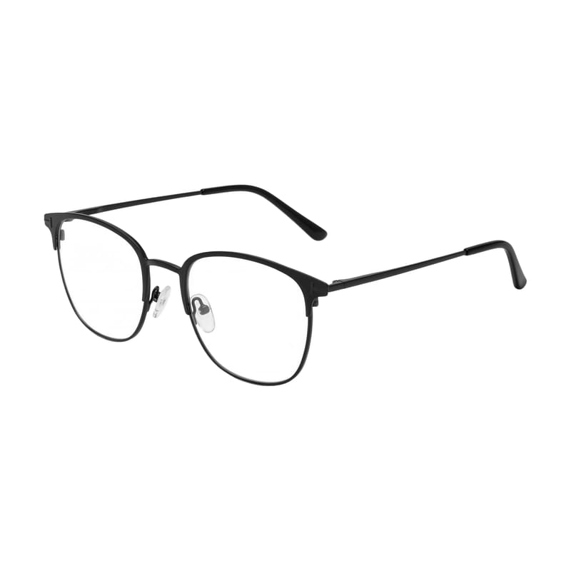 Women's Browline Cat-Eye Half-Rim Frame — Matte Black — Eyeglasses in Matte Black