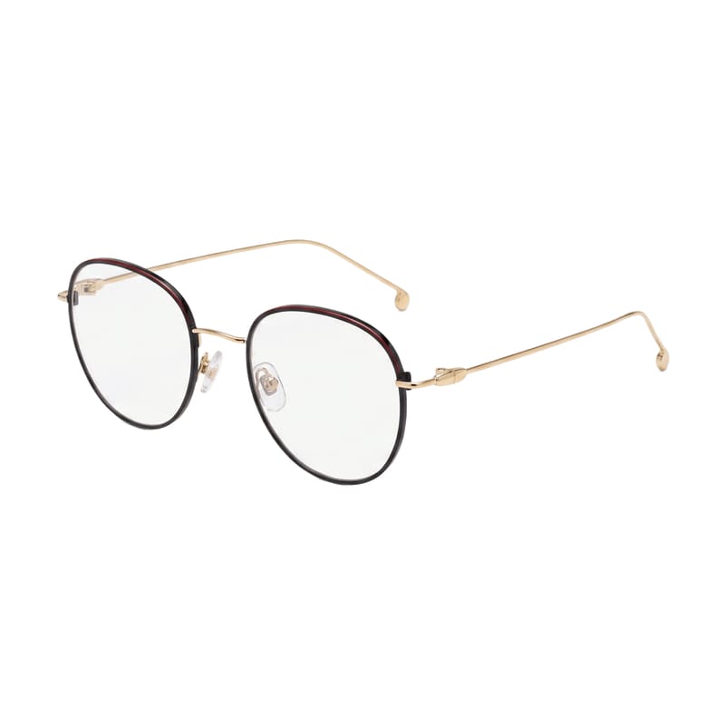 Women's Round Metal Frame — Black + Gold — Eyeglasses in Black + Gold