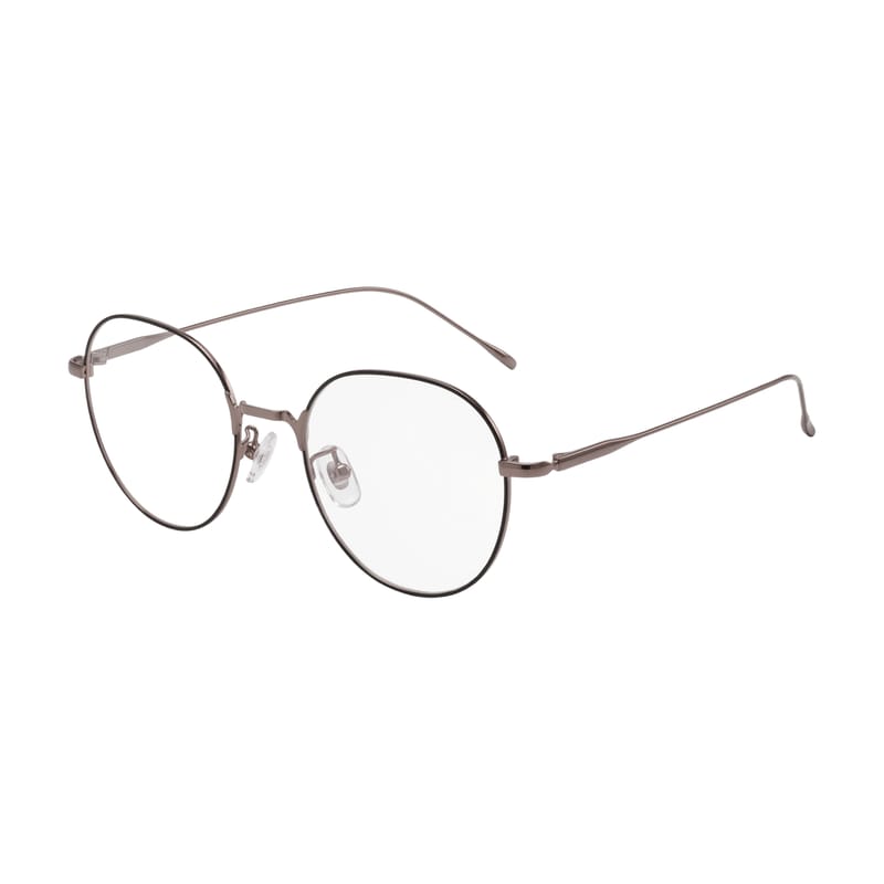 Women's Slim Round Metal Frame — Rose Gold + Raven Black — Eyeglasses in Rose Gold + Raven Black