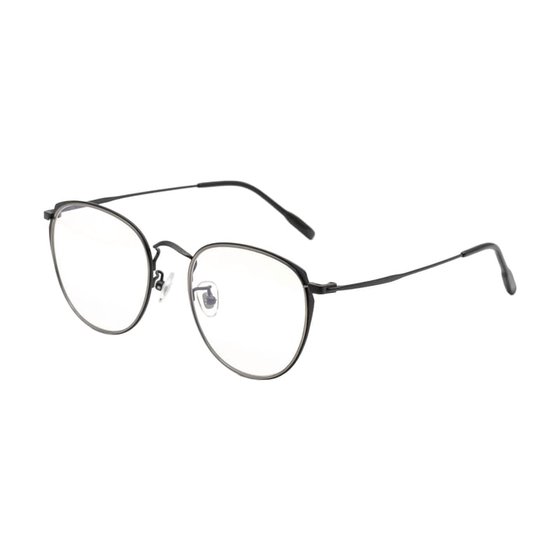 Women's Slim Round Metal Frame — Steel Black — Eyeglasses in Steel Black